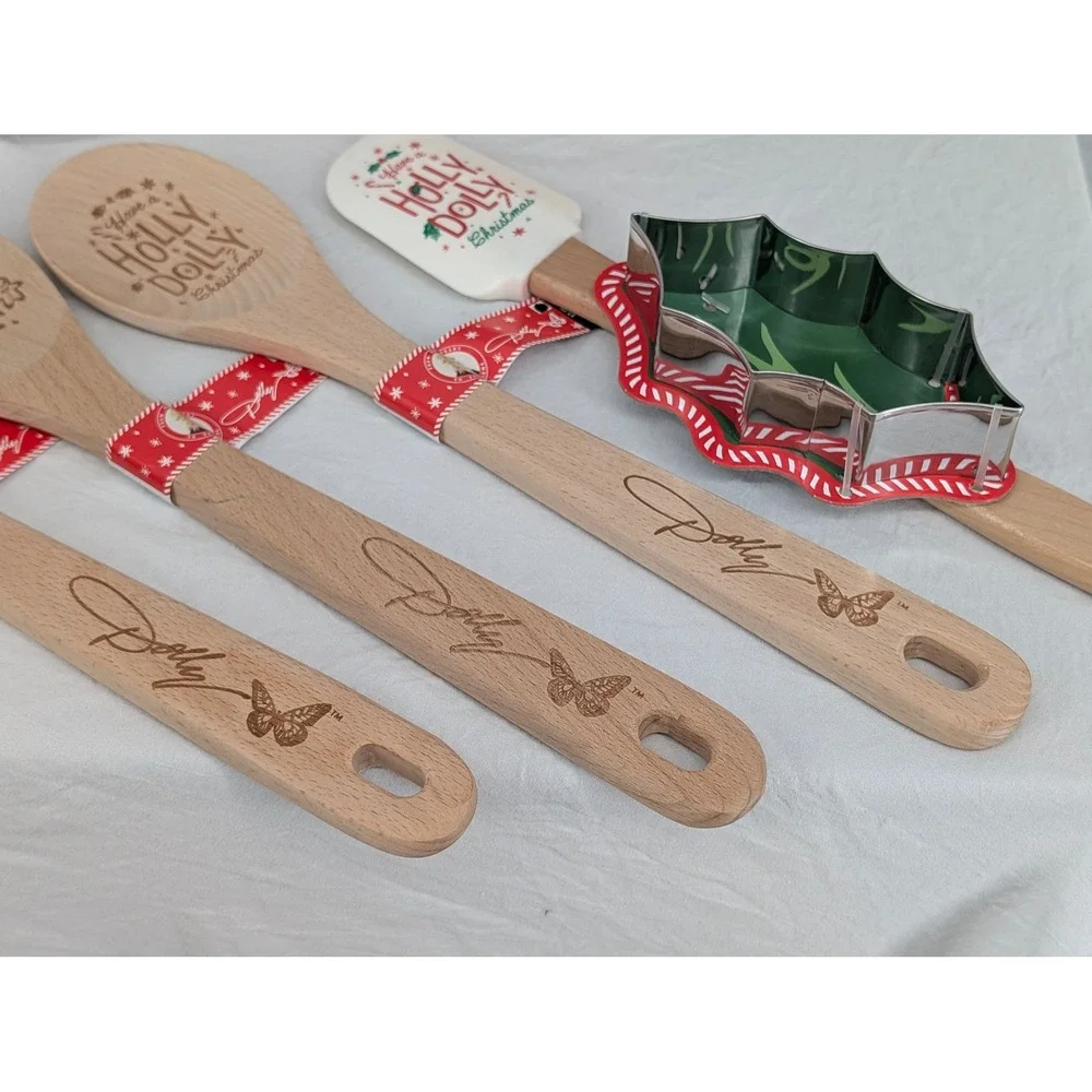 Dolly Parton Christmas Cookie Kitchenware Set Jar Spoons Spatula Cookie‎ Cutters
